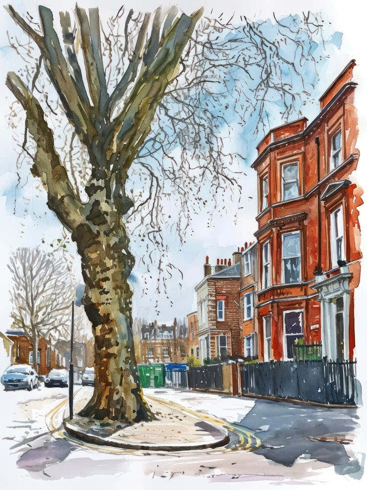 Islington London Borough   Street Watercolour 3