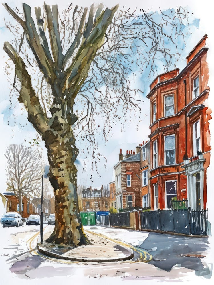 Islington London Borough   Street Watercolour 3