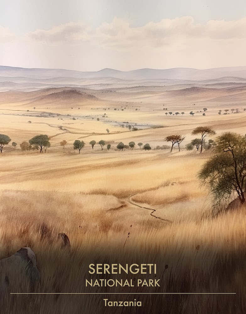 Serengeti National Park Tanzania Watercolour 4