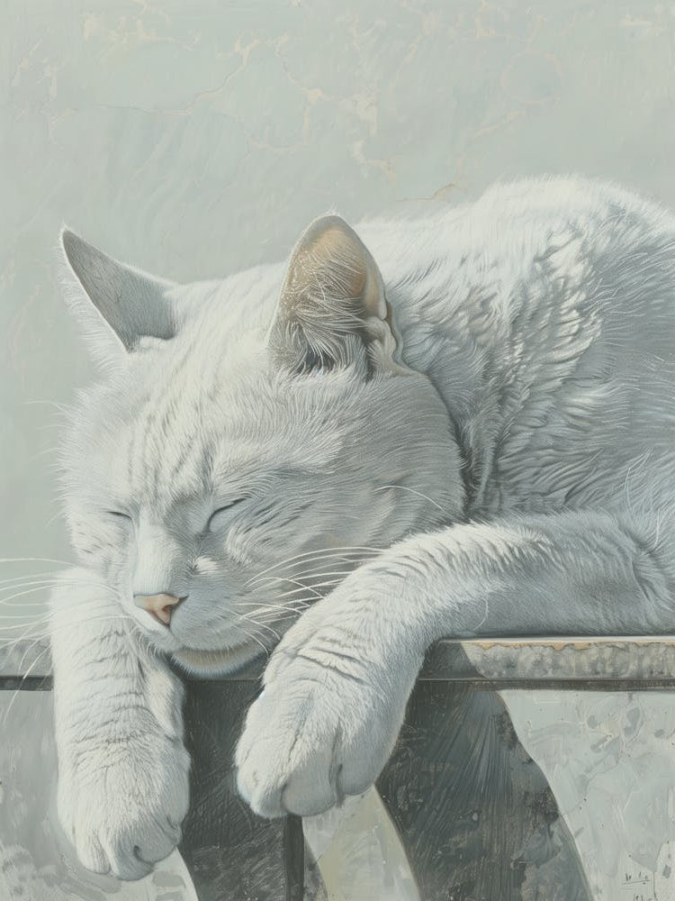 White Cat Sleeping