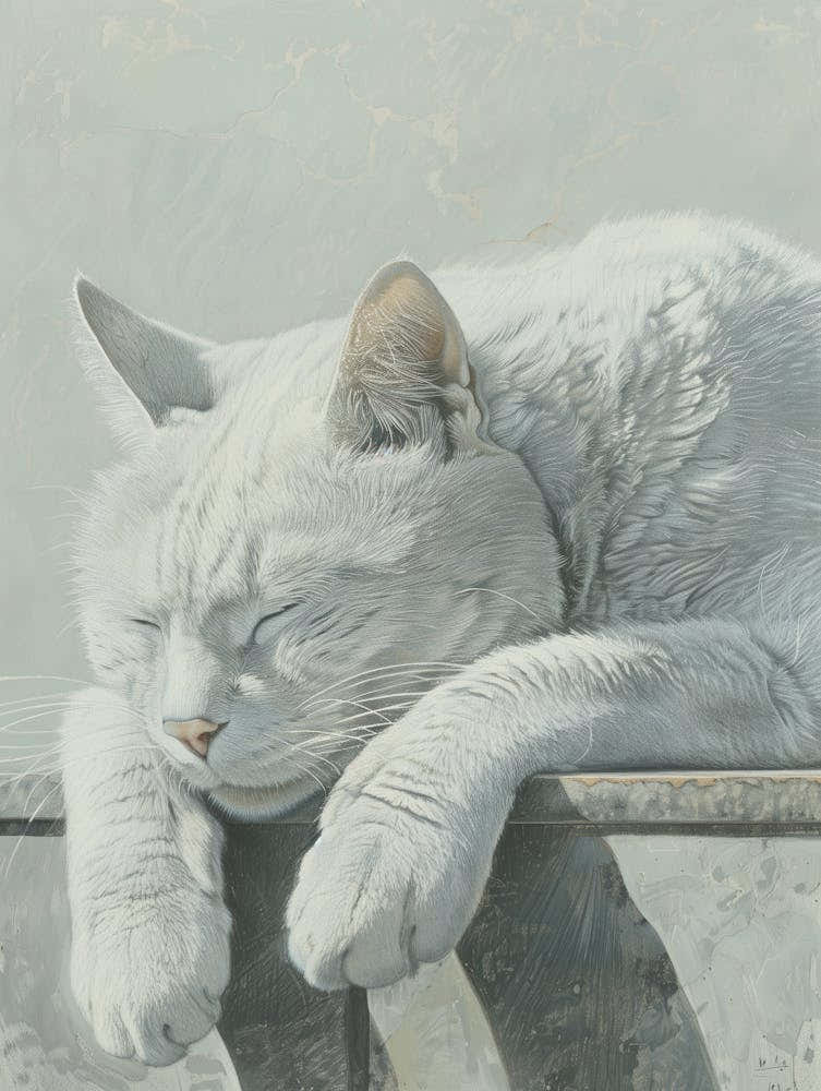 White Cat Sleeping