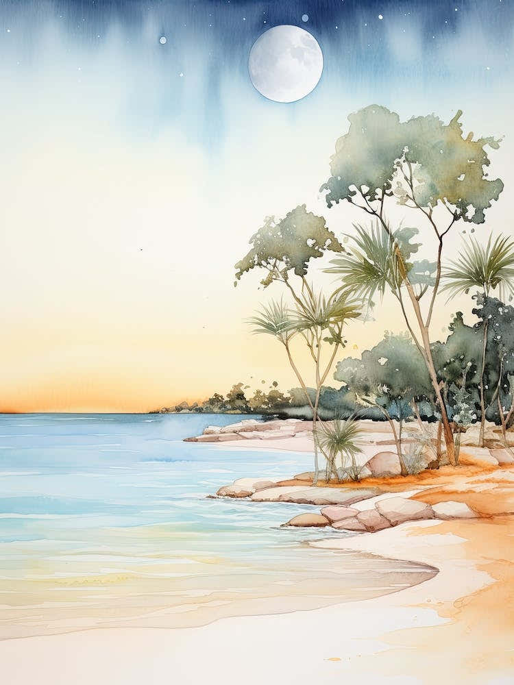 Watercolour Of Shell Beach   Shark Bay Western Australia 1