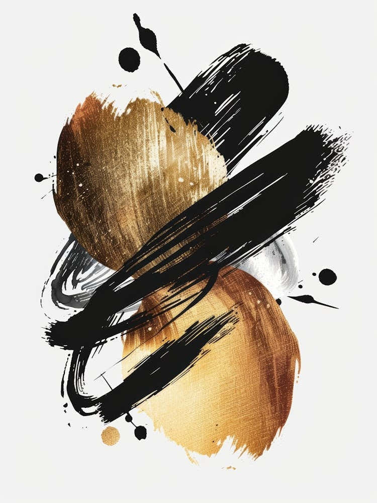Abstract Gold Brush Strokes 1