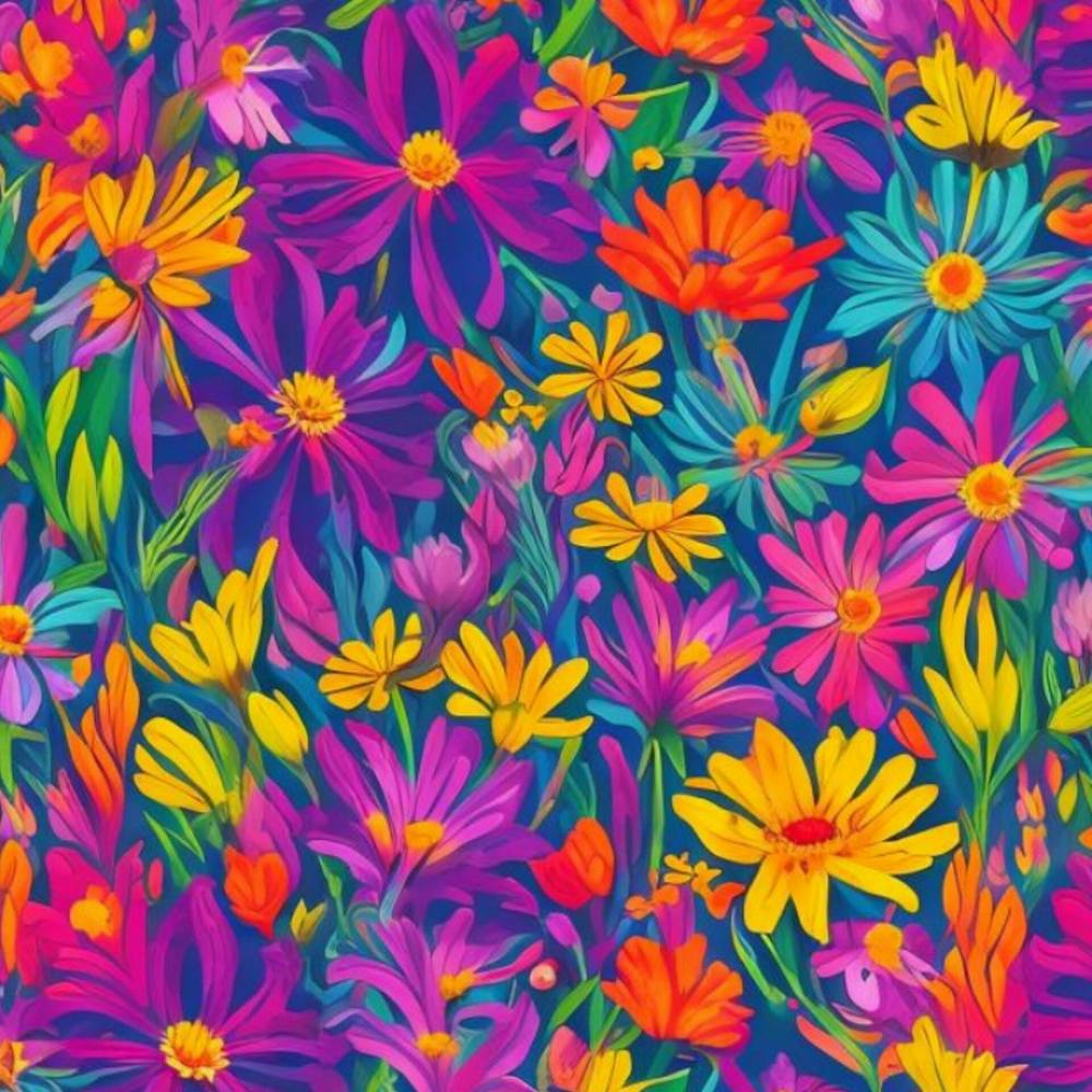 Colorful Flowers Seamless Pattern