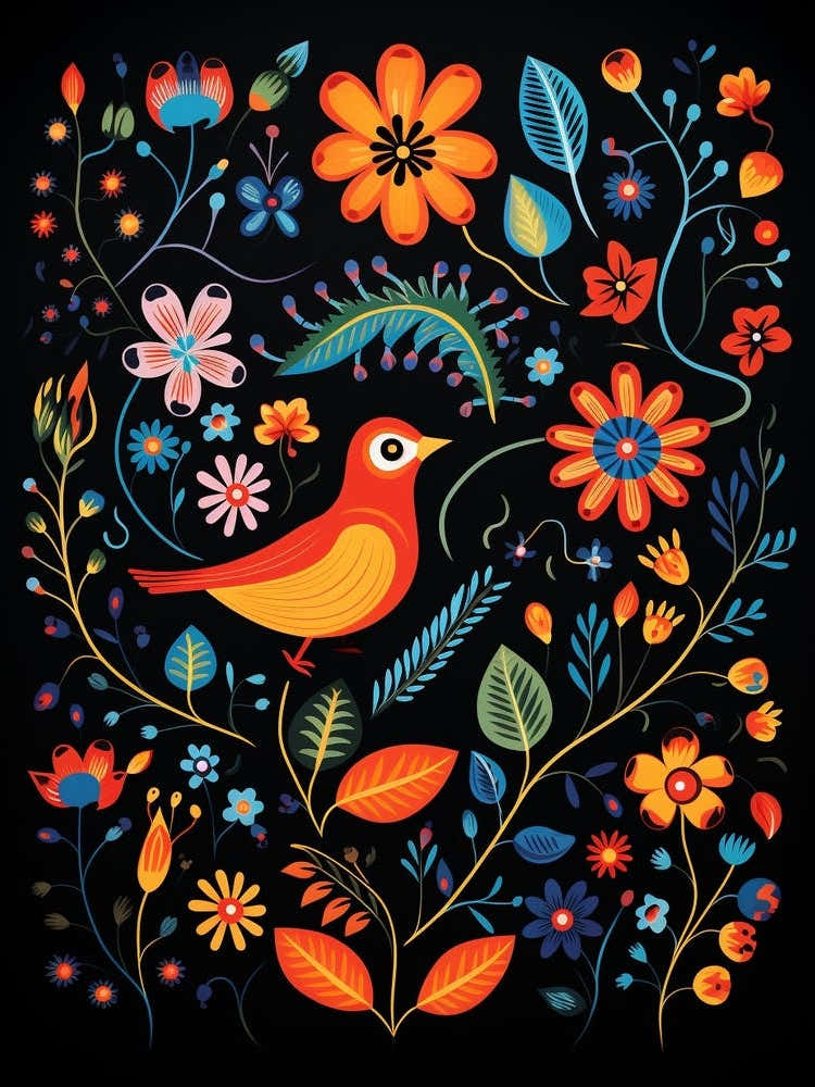 Folk Bird Illustration Dipper 1