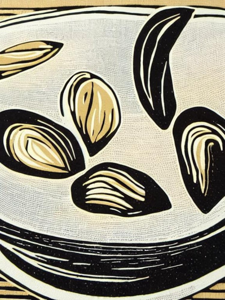 Mussels Linocut