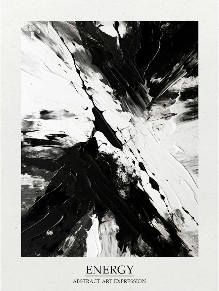 Energy Abstract Black And White 6 Poster