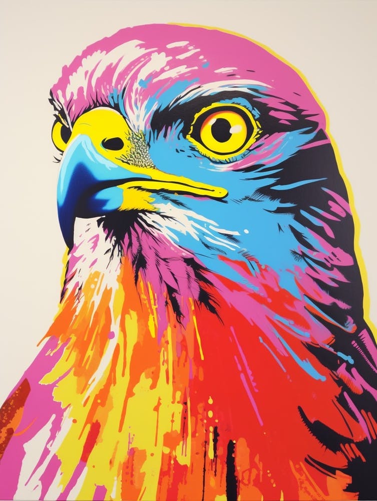 Andy Warhol Style Bird Eurasian Sparrowhawk 3