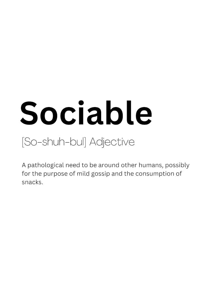 Sociable Definition Meaning