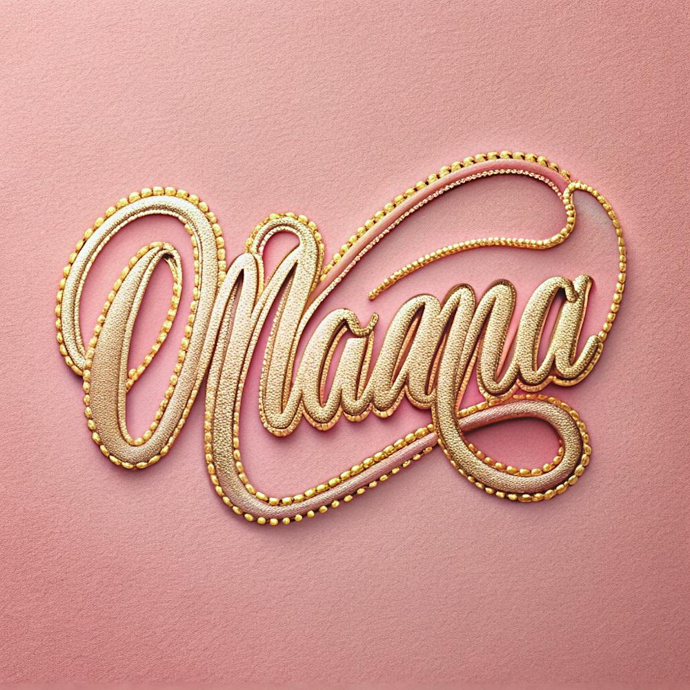 The Word Mama In An Elegant Slanted Font On A (1)