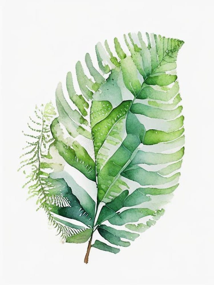 Soft Shield Fern 1 Watercolour