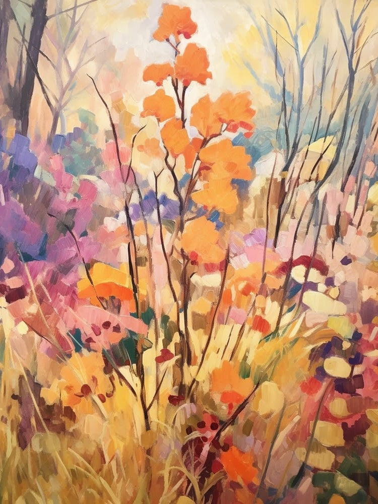 Autumn Gardens Painting University Of British Columbia Botanic Gardens Canada