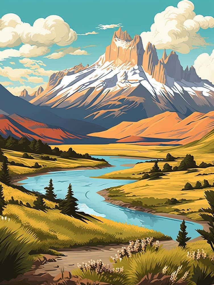 Patagonia 2 Vintage Travel Illustration