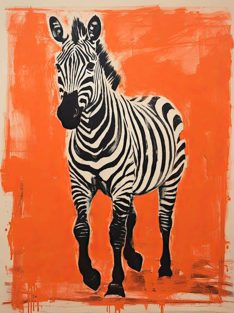 Grevy S Zebra, Woodblock Animal Drawing 4