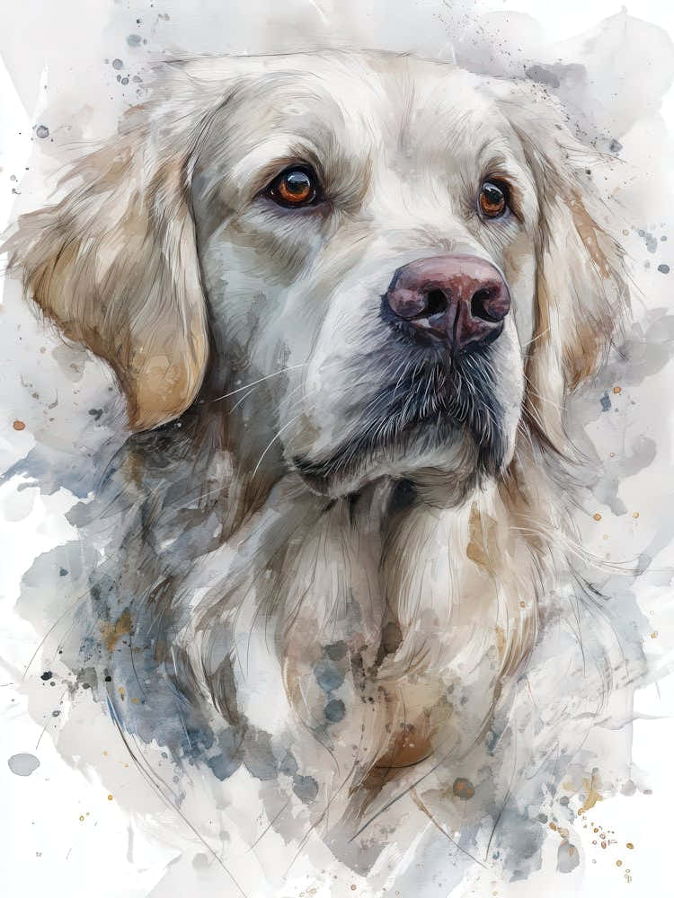 Aihrgdesign Isolated Watercolor Painting Of Dog Portraits Gol 322449d8 5a18 4728 A3e3 9a3f356bb22e 2