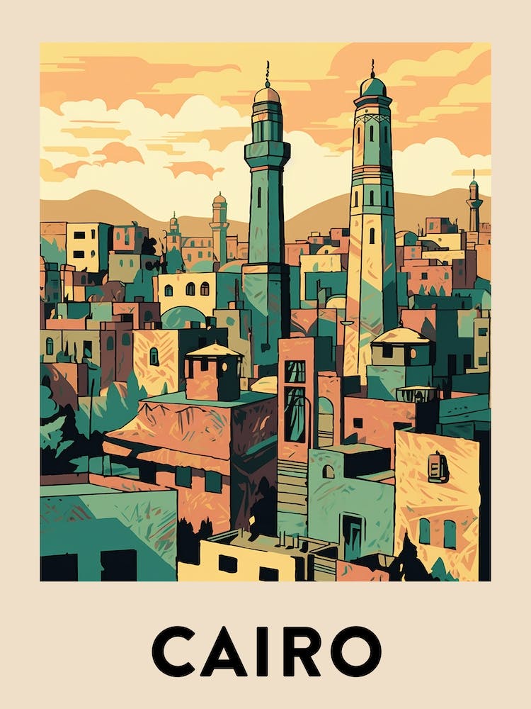 Cairo 3 Vintage Travel Poster