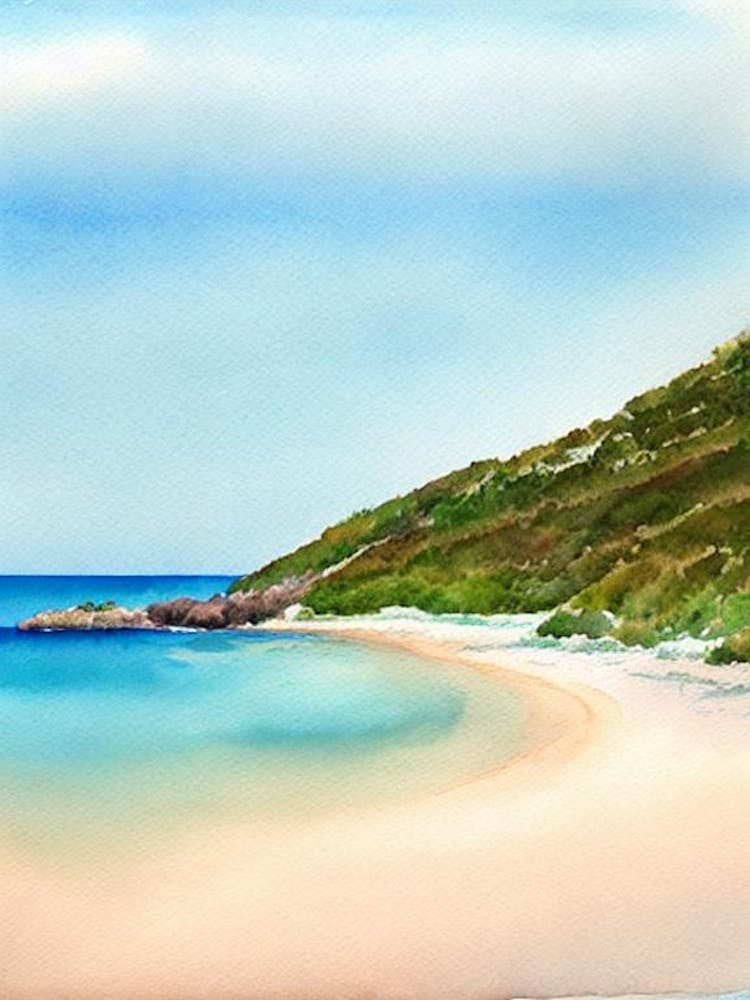 Saint Jean Beach 2, St Barts Watercolour