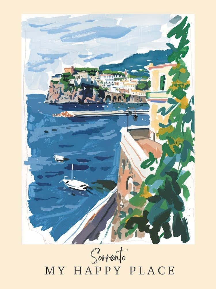 My Happy Place Sorrento 3 Travel Poster