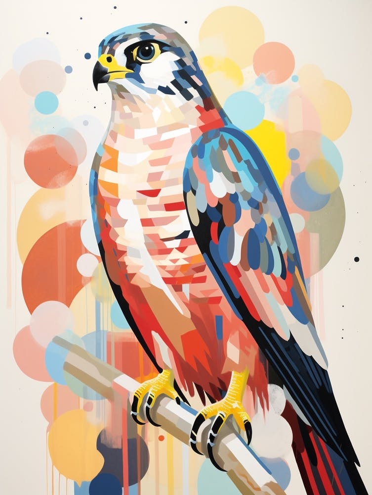 Bird Painting Collage Falcon 8