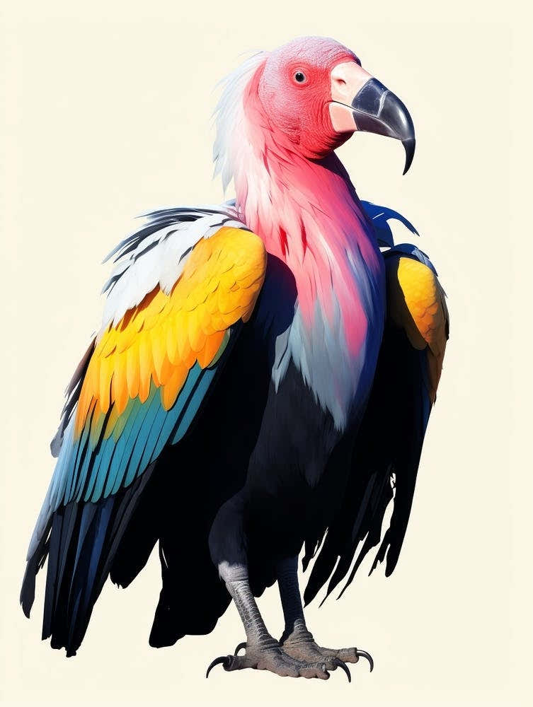 Colourful Geometric Bird California Condor