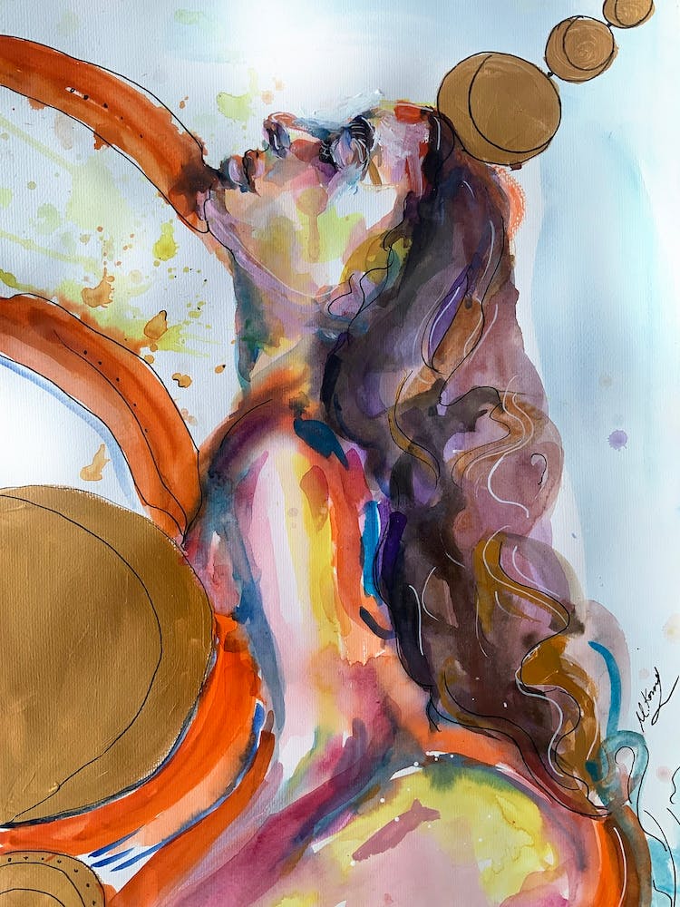 Woman Pose Moon Series