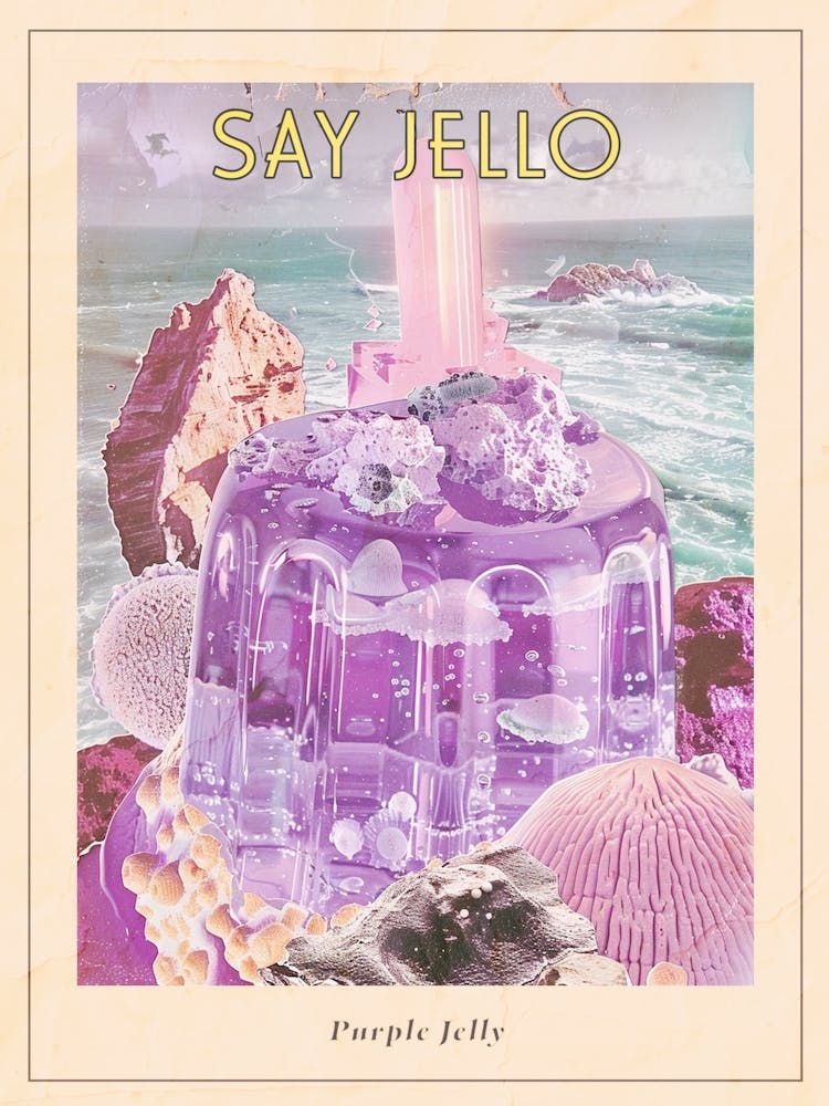 Purple Jelly Retro Space Collage 1 Poster