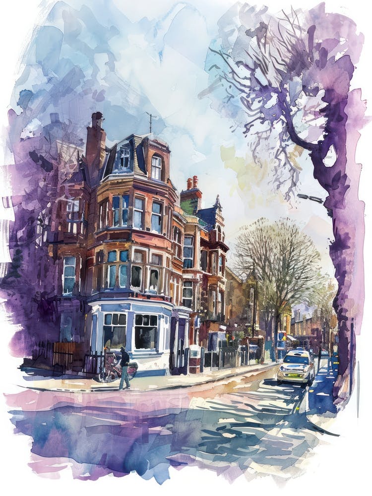 Bexley London Borough   Street Watercolour 1