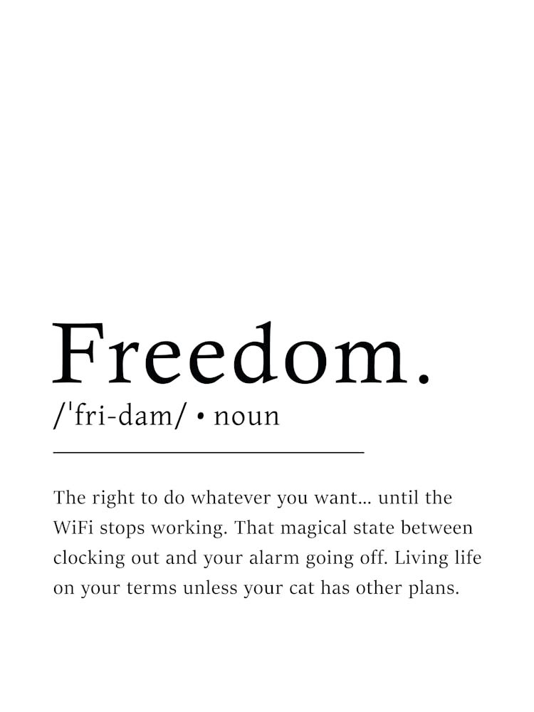 Freedom Definition Poster - Dictionary