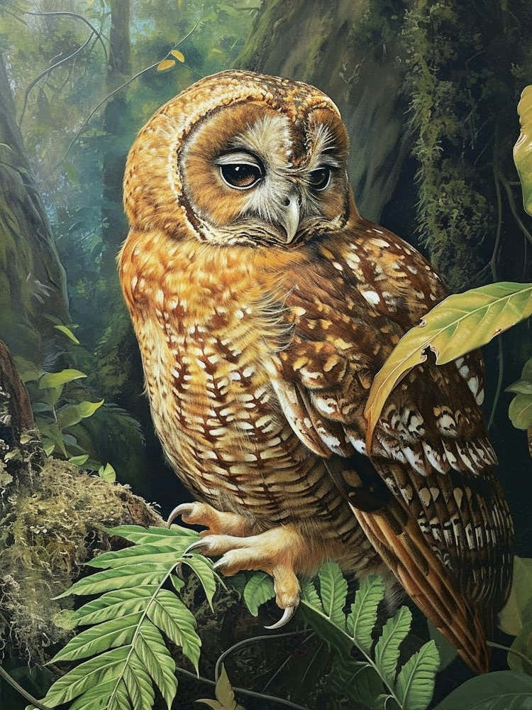 Australian Masked Owl Relief Illustration 2