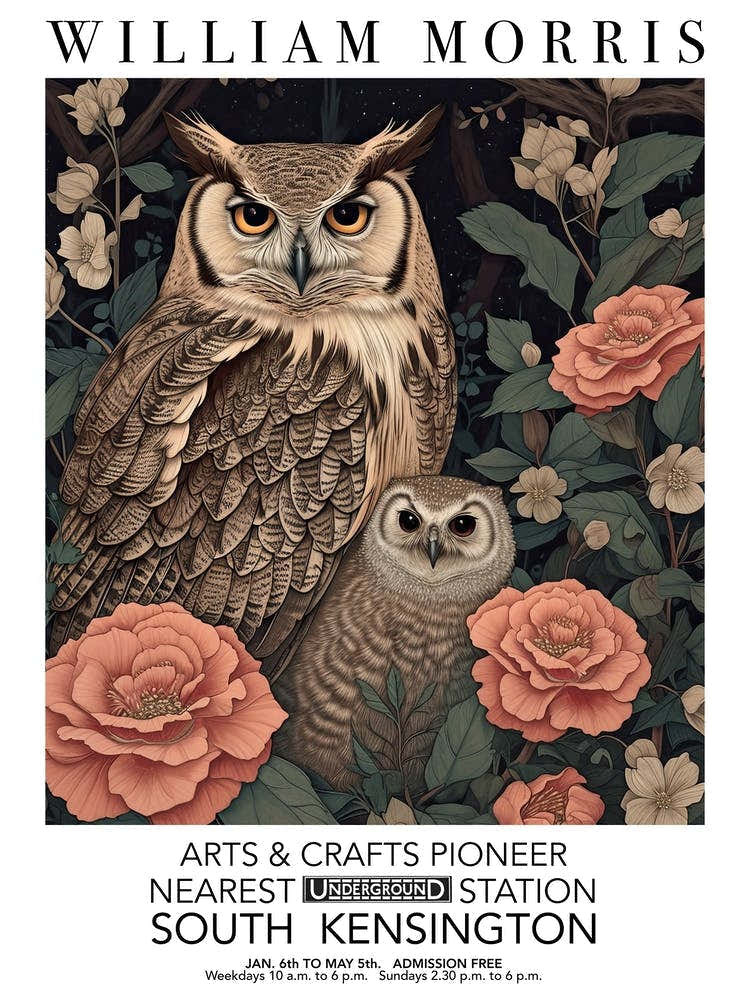 William Morris Owl And Owlet Valentines Mothers Day Gift Spring