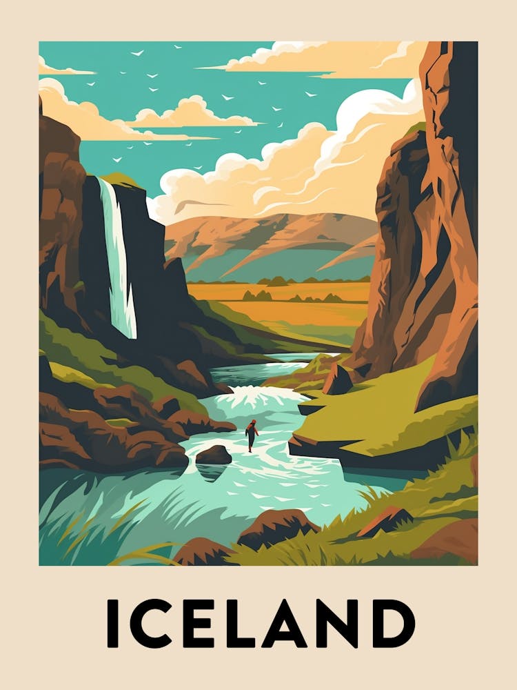 Vintage Travel Poster Iceland 10