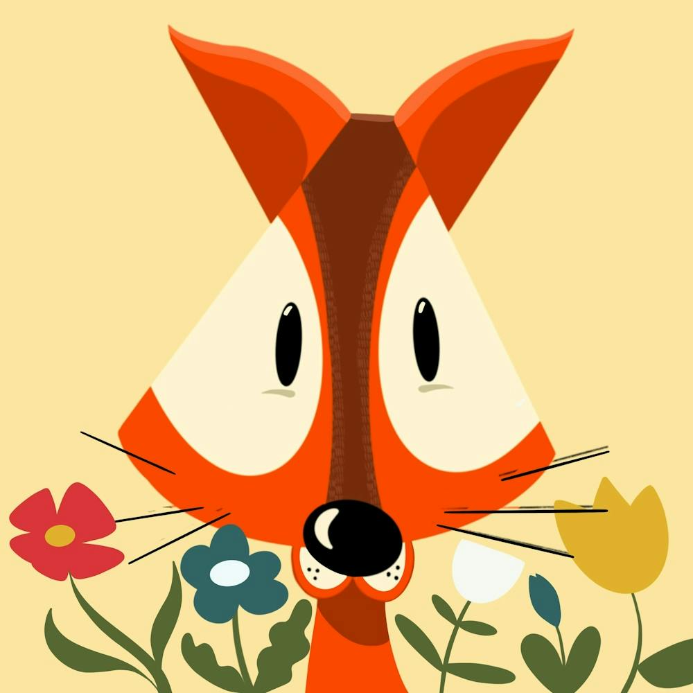 Fox And Flowers Animal