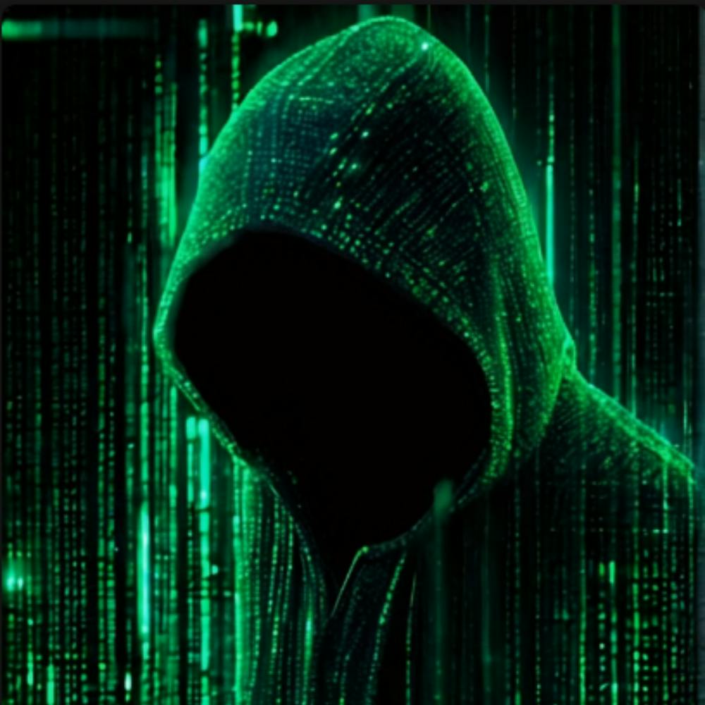 Silhouette of a hacker in a hoodie