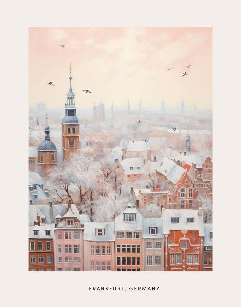 Dreamy Winter Painting Poster Frankfurt Germany 2