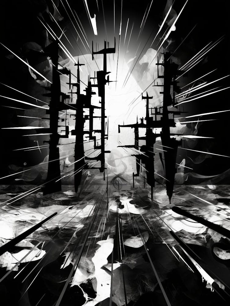 Threshold Abstract Black And White 3