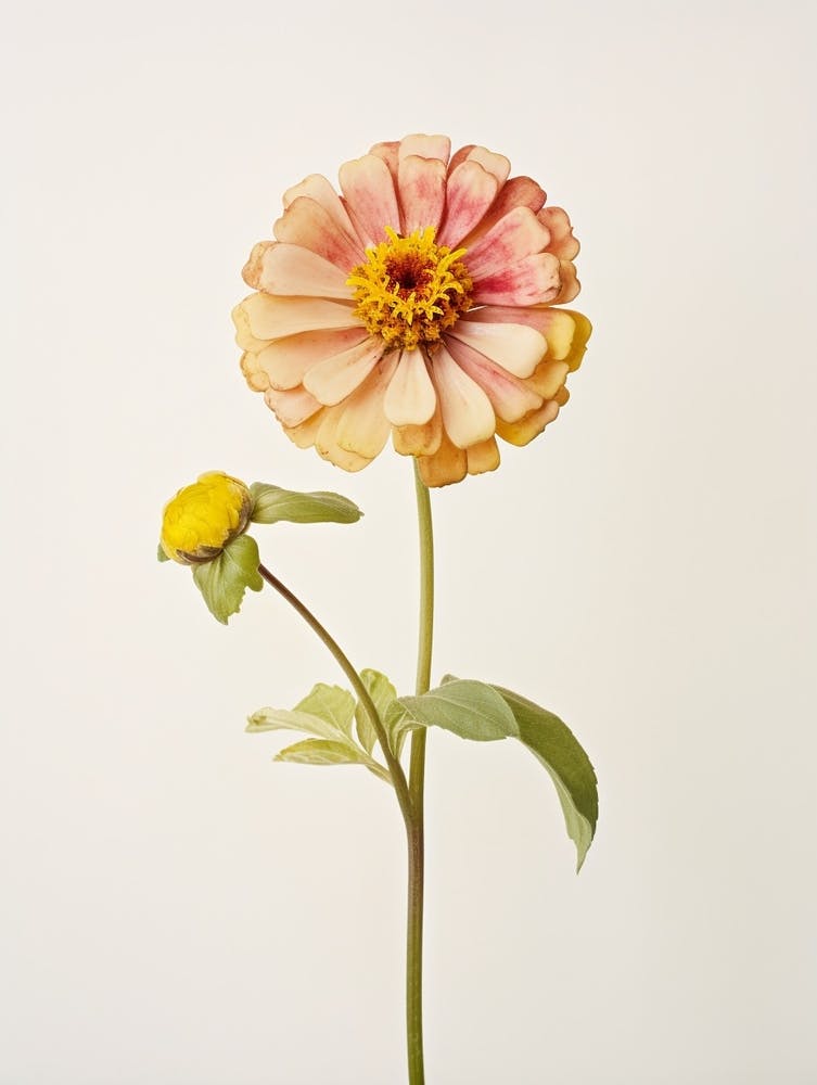 Pressed Flower Botanical Art Zinnia 1