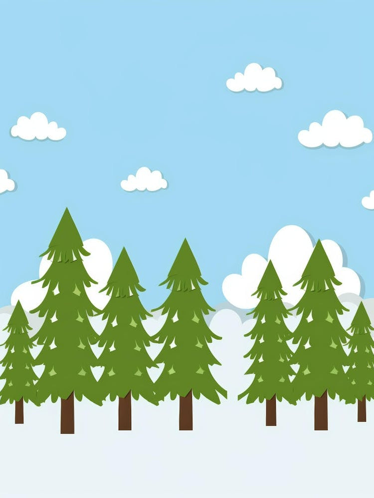 Christmas Trees In The Snow 1