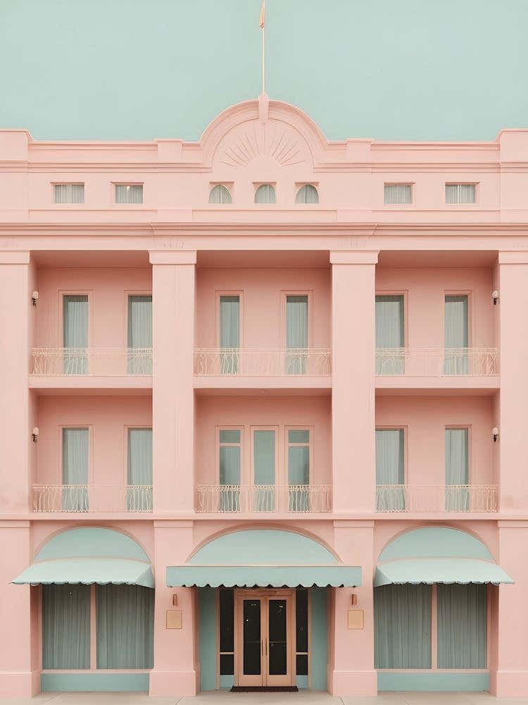 Retro Hotel Facade Photography Wes Anderson Style