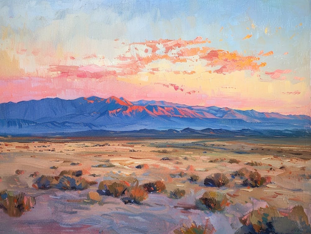 Western Sunset Landscapes Mojave Desert Nevada 1