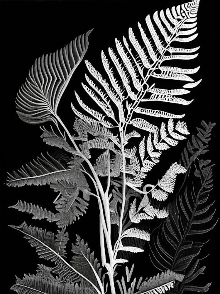 Ebony Spleenwort Linocut