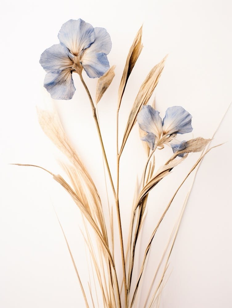 Pressed Flower Botanical Art Flax Flower 1