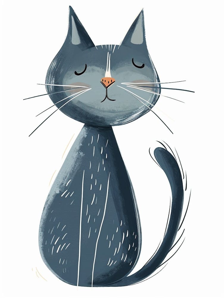 Chartreux Cat Clipart Illustration 6