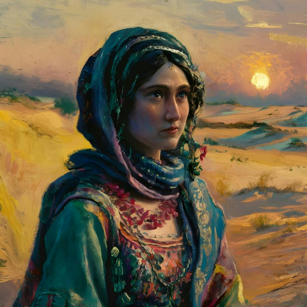 Monet painting impressionism Arabian desert woman portrait 1920s 1