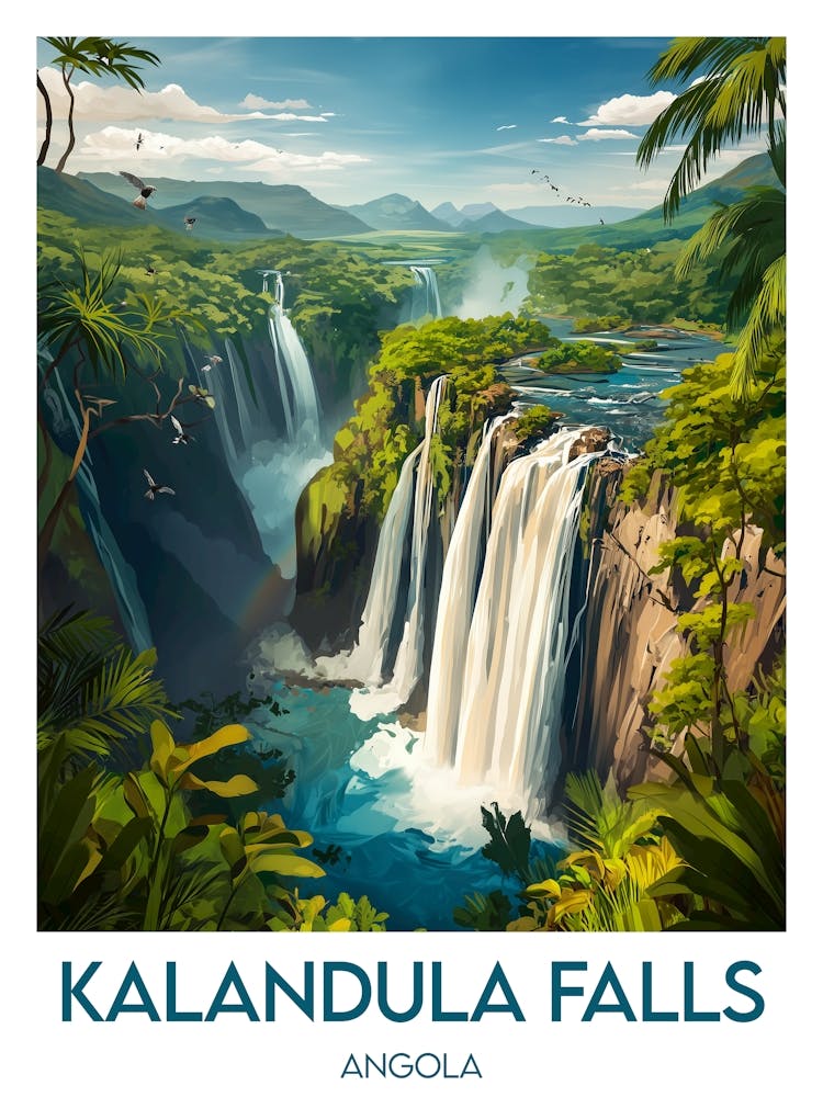 Affiche de voyage Kalandula Falls
