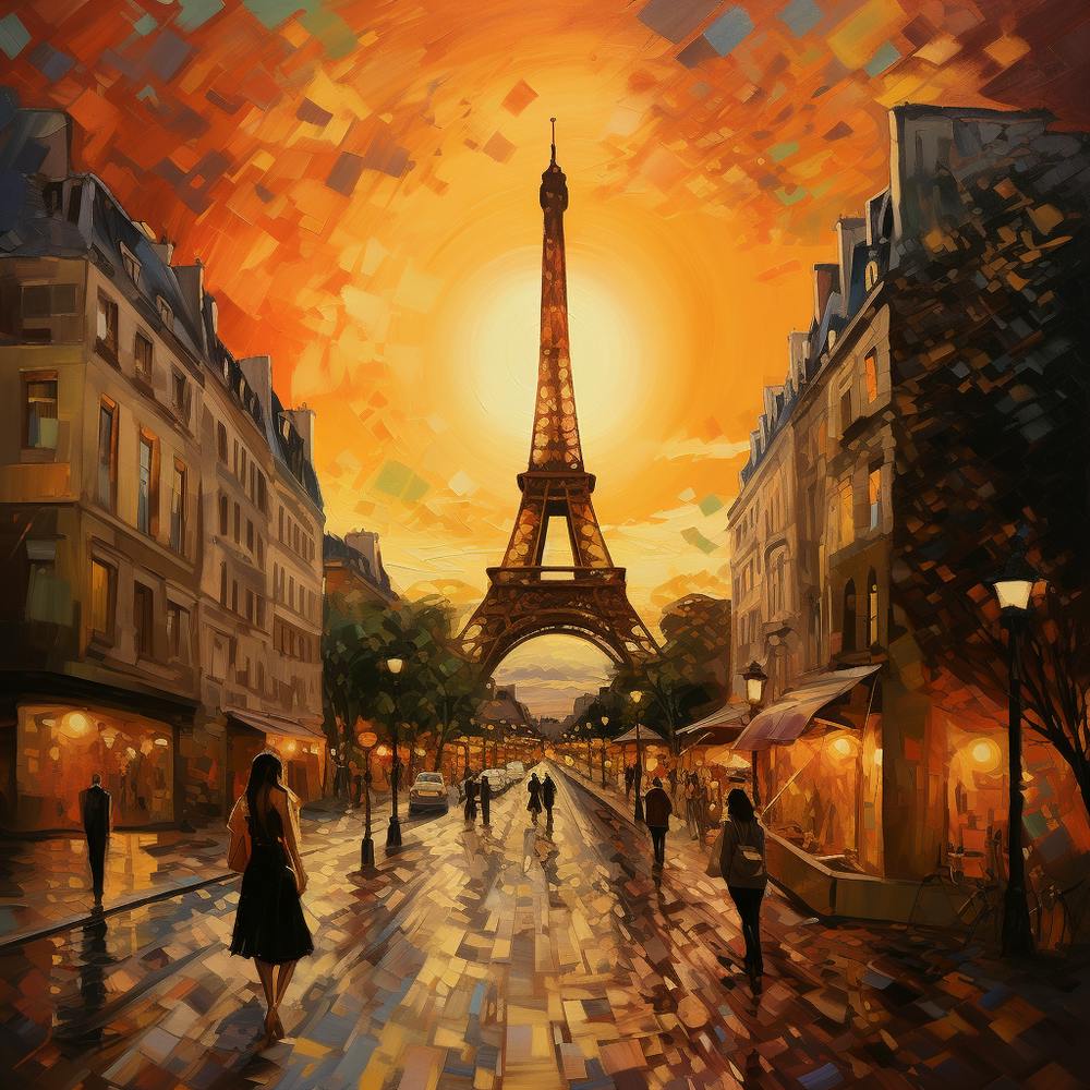 Paris At Sunset - expressionism