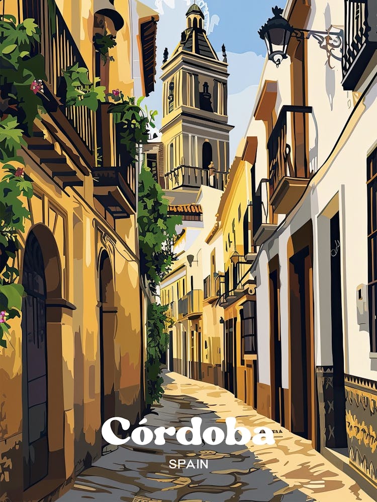 Cordoba Spain Vintage Travel Art