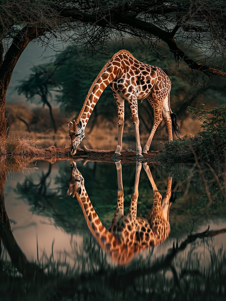 Giraffe In Water