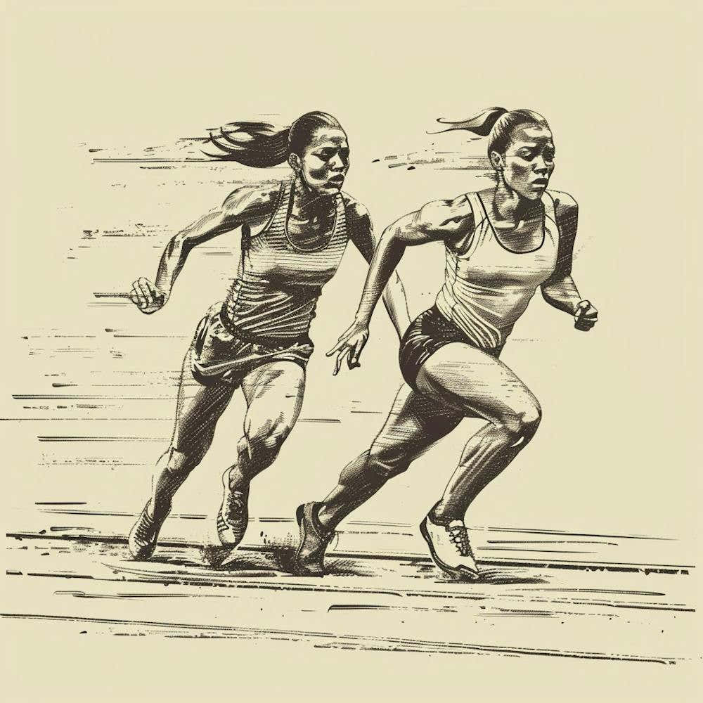 A Track And Field Competition Hand Drawn Sketch