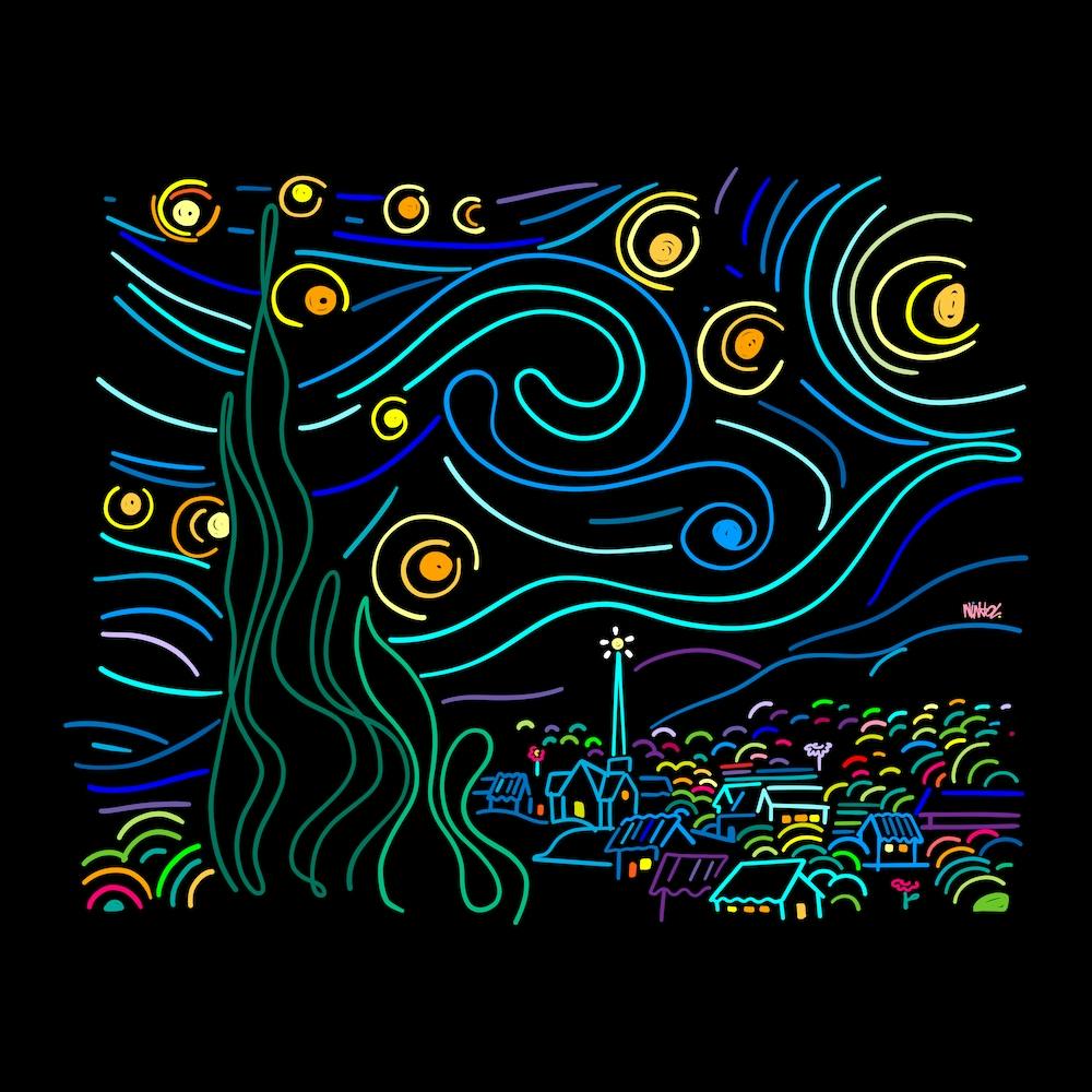 Starry Color Lines Square