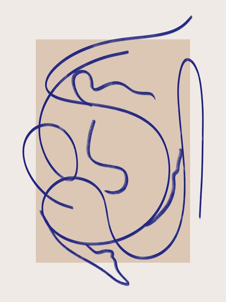 Abstract Blue Line Art 3